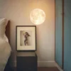 Pendente Bola Led Impressão Lua 3D