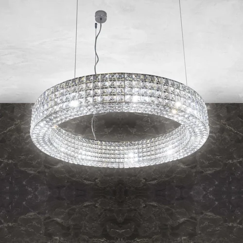 Lustre Argola Cromada Com Pedras Cristais K9 Translúcido