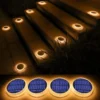 4Pcs Spot Redondo Sem Fio Luz LED Solar À Prova D’Água Para Jardins