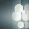 Arandela Moderna Bola De Vidro Branco, uma opção de arandela de vidro moderna bola, vendida pela Miresa, loja-de-luminárias-São-Paulo.