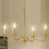 Lustre Candelabro Design Americano Dourado ou Preto Marca miresa Lustre Candelabro Design Americano Dourado ou Preto