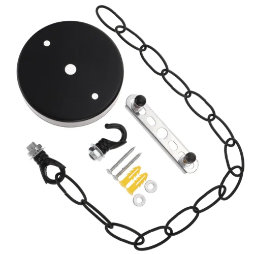 Corrente Preta Canopla Para Sustentar Lustre