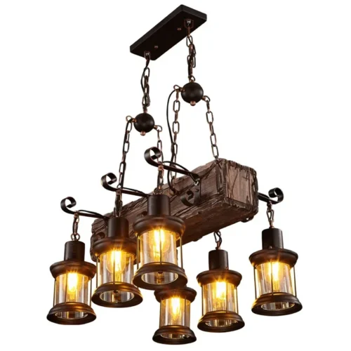 Lustre De Madeira Retro Sólida Design Americano | Comprar com Frete Grátis