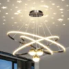 Lustre Minimalista Argola Alumino Com 3 Bolas