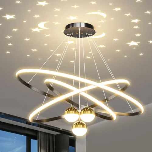 Lustre Minimalista Argola Alumino Com 3 Bolas
