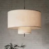Pendente Redondo de Tecido Iluminação Confortável, uma opção de pendente redondo tecido, vendida pela Miresa, loja-de-luminárias-São-Paulo.