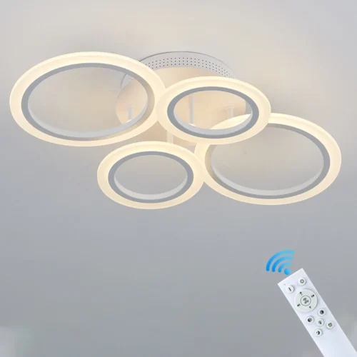 Luminária Sobrepor Anel  Acrílico LED Com Controle Remoto