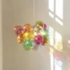 kf-S603af250eb804f1f870c843d19be2c13a-Bola-de-vidro-colorida-bolha-lustre-bal-o-design-n-rdico-sala-estar-quarto-decora-o Lustre Balão Colorido Design Orgânico