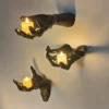 Arandela Halloween Forma Mão Humana Com Velas Iluminadas Marca Miresa Arandela Halloween Forma Mão Humana Com Velas Iluminadas