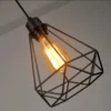 Pendente Industrial Aramado Preto Forma Diamante