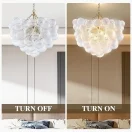 kf-S84e3d6fb01c44ffca00ba02ef75a992cz-Lustre-de-Vidro-Transparente-com-Feij-es-M-gicos-Luz-Francesa-Quarto-Luxo-Espetacular-Hotel-Lobby Lustre Dourado Despojado Com Bolas Vidro Listradas