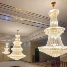 Lustre Grande Imperial De Luxo Cristal K9 Translúcido Para Escadas