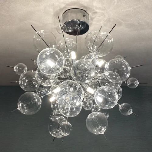 Lustre Molécula Moderna Esfera De Vidro