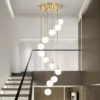 Lustre Dourado Grande Para Escadarias Duplex Forma Bola Branca Marca Miresa Lustre Grande Para Escadarias Duplex Forma Bola Branca