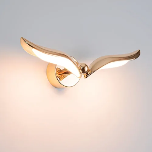 Arandela Dourado Forma Pássaro Gaivota