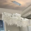 Lustre De Cristal K9 Aço Cromado Marca Miresa Lustre De Cristal K9 Aço Cromado