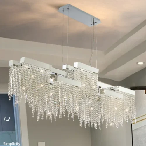 Lustre De Cristal K9 Aço Cromado
