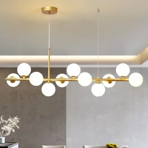 Lustre Retangular Sputnik Bola Vidro