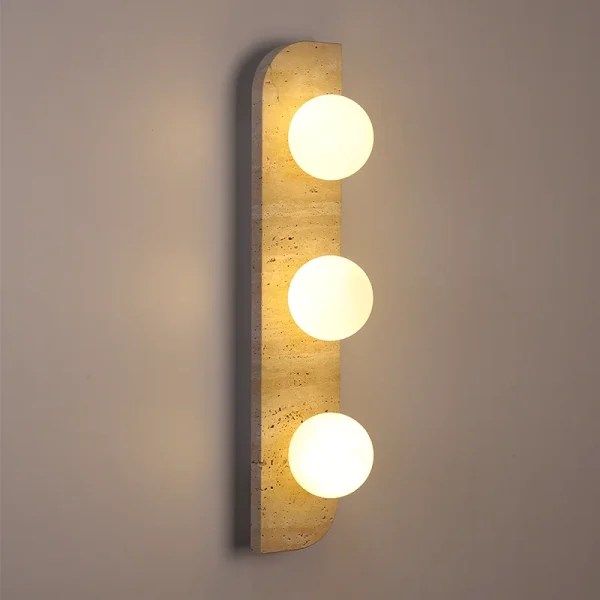Arandela Moderna Acabamento Natural Com Bolas Brancas de LED Marca Miresa