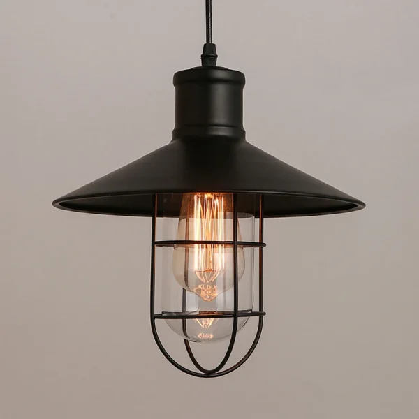 Pendente Industrial Loft Preto Gaiola Marca Miresa