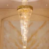 Lustre Grande Espiral Para Escadas Cristal K9 e Aço Inoxidável
