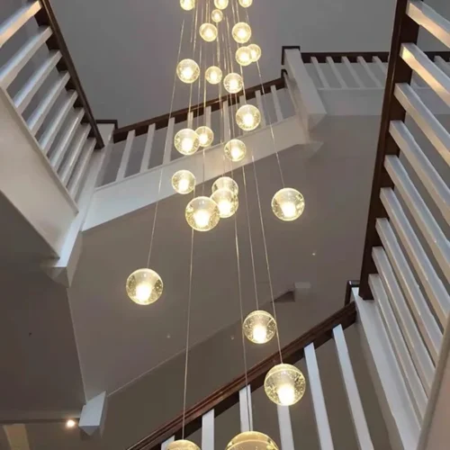 Lustre Grande Para Escadas Espiral Bola De Cristal Marca Miresa Lustre Grande Para Escadas Espiral Bola De Cristal
