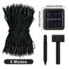 kf-Sf143ade8cddc418cb4ccda98b54d59e3J-Solar-Powered-LED-String-Lights-para-decora-o-exterior-Twinkling-Fairy-Lights-8-modos-de-ilumina Luminária Jardim Varal De Luz Energia Solar Com Lâmpada de LED
