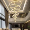 kf-Sf2e306f3bd3f435cb9042525b01b0cbaC Lustre Para Escadas Grande Argola De Cristal Translúcido K9