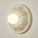 Arandela Esfera Branca Com Base Circular Design Francês