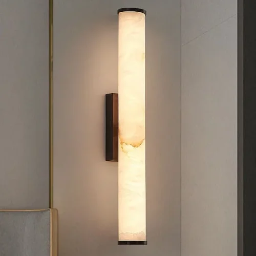 Arandela Tubular Vitral Acabamento Padrão Mármore