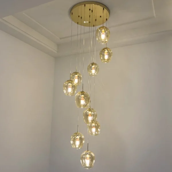 Lustre Grande Para Escadaria Duplex Espiral Marca Miresa