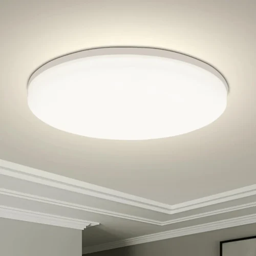 Luminária Sobrepor Redonda Acrílico Branco Leitoso