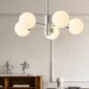 Lustre Bauhaus Medieval Bola Branca Leitosa
