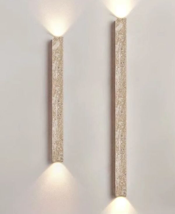 4 arandela tubular de pedra marca miresa Arandela Retro Longo Artesanal Creme