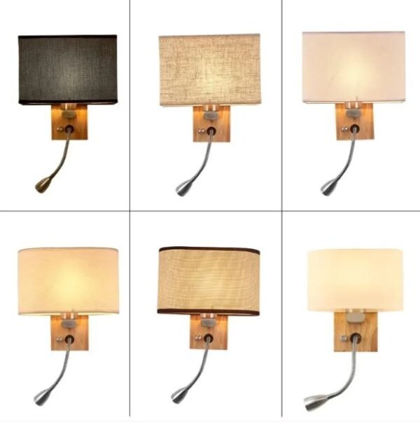 arandela com cupula para hoteis miresa 1 Arandela Cúpula Tecido Cabeceira Cama Para Leitura