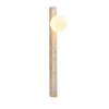 arandela linear tubular de pedra com bola de vidor rbanco leitoso marca miresa Arandela Retro Longo Artesanal Creme