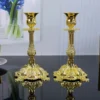 Castiçais Metal Dourado ou Prateado Para Vela Marca Miresa Castiçais Metal Dourado ou Prateado Para Vela