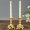 2 Peças Retro Castiçal Para Vela De Cera Ouro ou Prata Marca Miresa 2 Peças Retro Castiçal Para Vela De Cera Ouro ou Prata