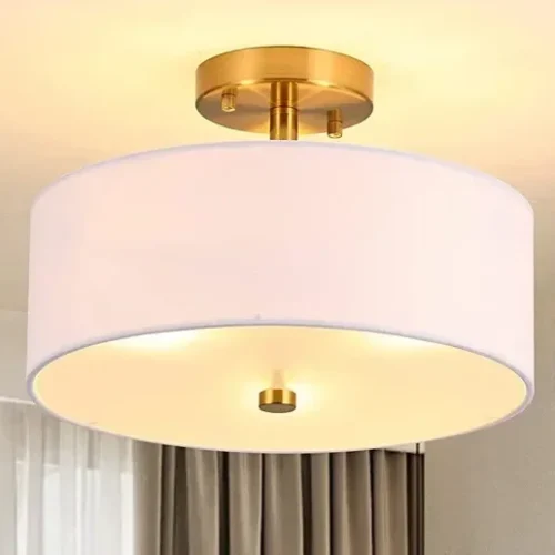 Luminária Sobrepor Tecido Design Americano