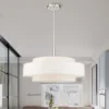 kf-S87664fc8be6b41dfad6ce709b8deea32C Lustre Redondo de Tecido Liso Branco