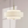 Luminária de Sobrepor Redonda Design Japonês Marca Miresa Lustre Redondo de Tecido Liso Branco