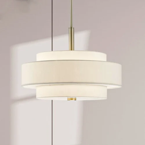 Lustre Redondo de Tecido Liso Branco