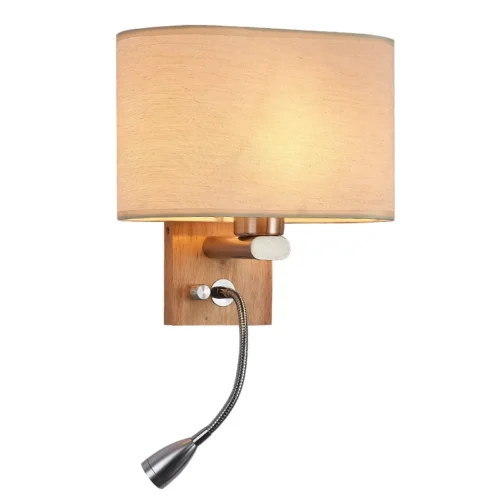 Arandela Moderna Cúpula Tecido e LED Para Leitura Marca Miresa Arandela Moderna Cúpula Tecido e LED Para Leitura