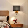 Arandela Cúpula Tecido Cabeceira Cama Para Leitura
