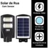 Luz Solar Iluminação Pública Poste Rua Led 100w Com Sensor Controle