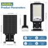 Poste Iluminação Pública Solar 1000 Lumens com 60 Led's 50W