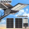 1 Poste Solar Iluminação Pública Solar 8000W 480000 Lúmens Poste Solar Iluminação Pública Solar 8000W 480000 Lúmens