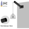 Suporte Para Poste Preto Metal Pólo | Miresa | loja-de-luminárias-São-Paulo Suporte Para Poste Preto Metal Pólo, luminária suporte poste, por Miresa, loja-de-luminárias-São-Paulo.