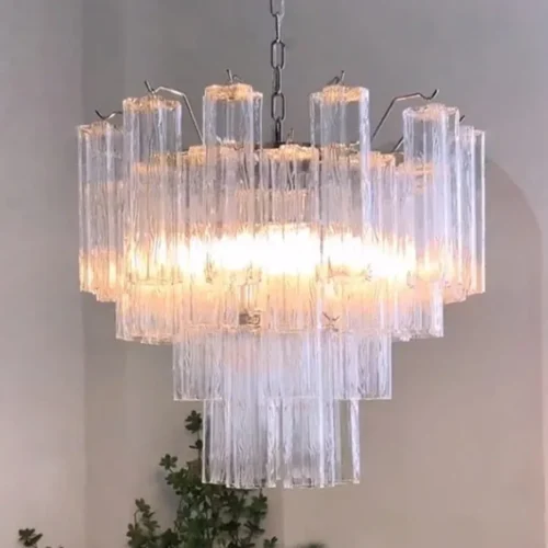 Lustre Vidro Textura Vintage Réplica Designer Italiano