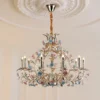 Lustre Provençal Design Europeu Flor De Cerâmica